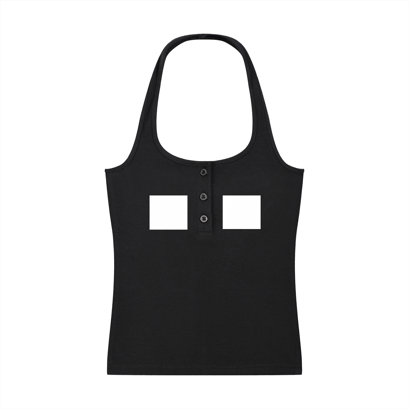 Women's Ribbed Henley Tank Top